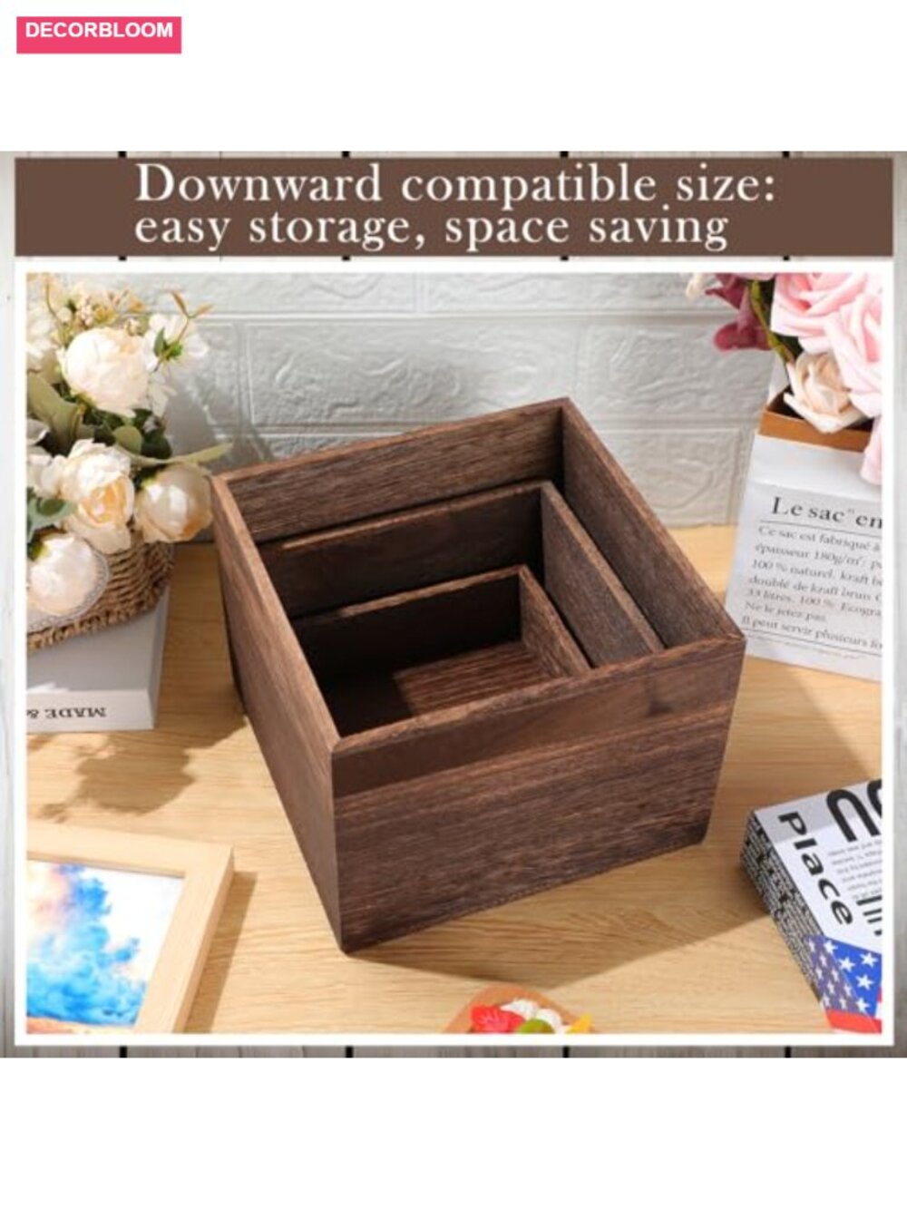 Wood Display Risers Set of 6 Stackable Stands for Cake Dessert Food Display - Picture 3 of 6